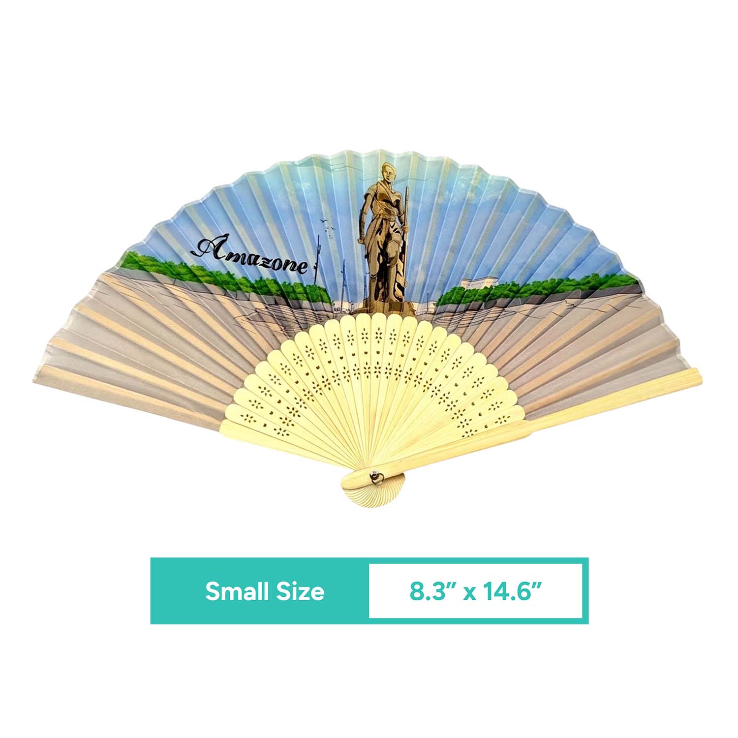 8.3-inch bamboo folding fans with full color design and bamboo ribs